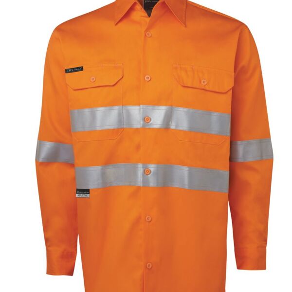 6DNWL Men's JB's Hi Vis L/S (D+N) 150G Work Shirt Thumbnail